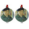Van Gogh's Self Portrait with Bandaged Ear Metal Ball Ornament - Front and Back