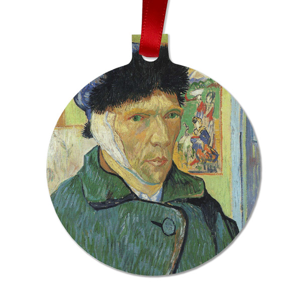 Custom Van Gogh's Self Portrait with Bandaged Ear Metal Ball Ornament - Double Sided