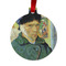 Van Gogh's Self Portrait with Bandaged Ear Metal Ball Ornament - Front
