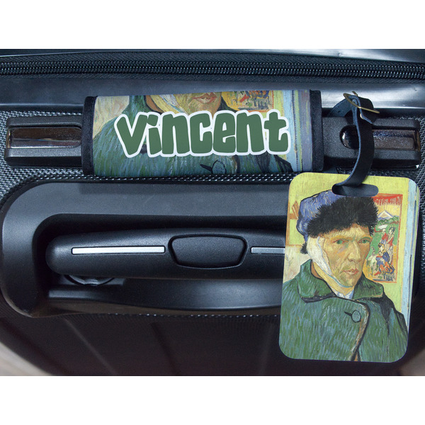Van Gogh's Self Portrait with Bandaged Ear Metal Luggage Tag & Handle Wrap - In Context