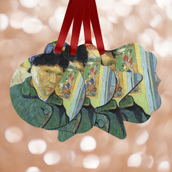 Van Gogh's Self Portrait with Bandaged Ear Metal Ornaments - Double Sided