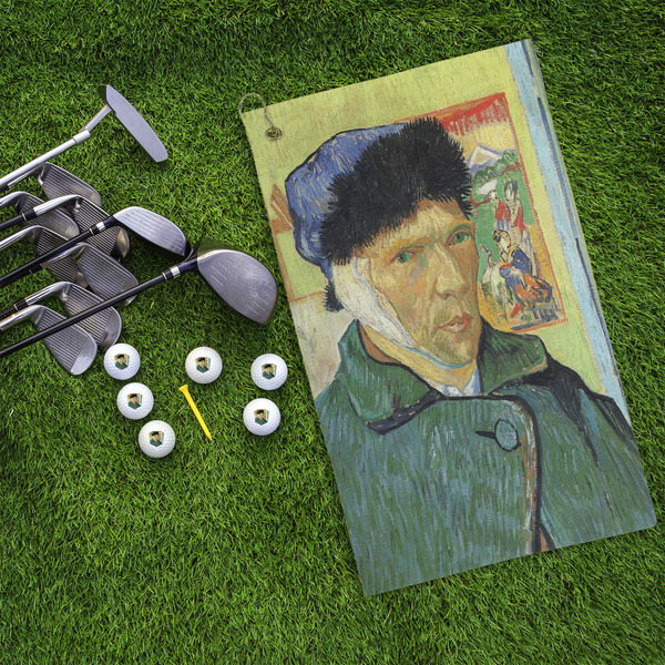 Van Gogh's Self Portrait with Bandaged Ear Microfiber Golf Towels - LIFESTYLE