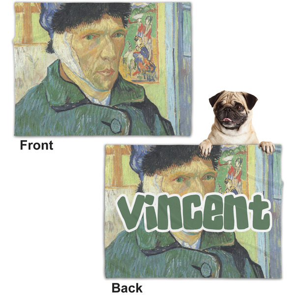 Van Gogh's Self Portrait with Bandaged Ear Microfleece Dog Blanket - Regular - Front & Back
