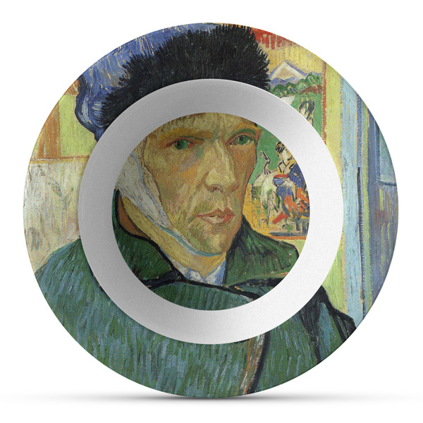 Custom Van Gogh's Self Portrait with Bandaged Ear Plastic Bowl - Microwave Safe - Composite Polymer