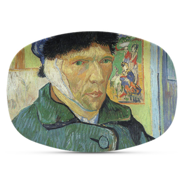 Custom Van Gogh's Self Portrait with Bandaged Ear Plastic Platter - Microwave & Oven Safe Composite Polymer