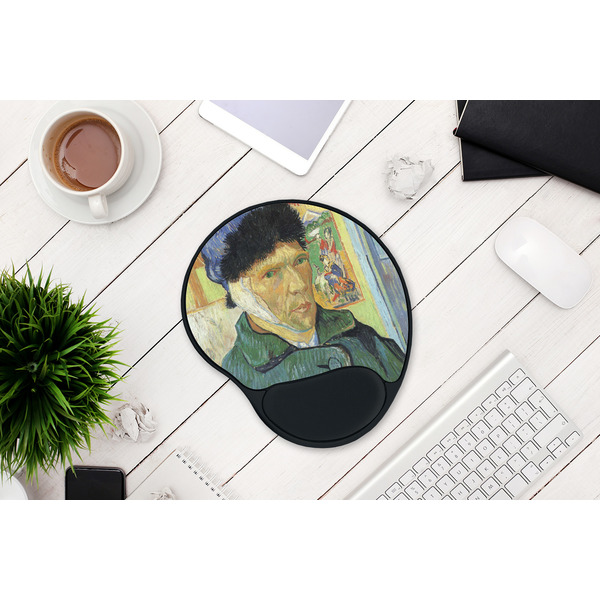 Van Gogh's Self Portrait with Bandaged Ear Mouse Pad with Wrist Rest - LIFESYTLE 1