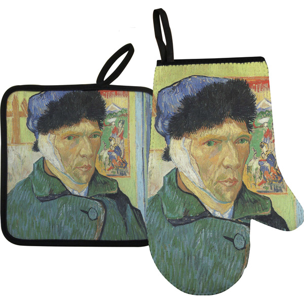 Custom Van Gogh's Self Portrait with Bandaged Ear Right Oven Mitt & Pot Holder Set