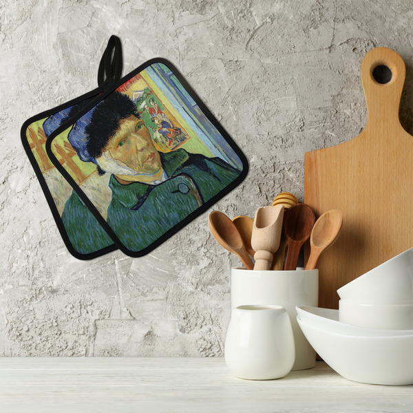 Van Gogh's Self Portrait with Bandaged Ear Neoprene Pot Holder - Set of 2  LIFESTYLE