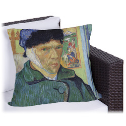 Van Gogh's Self Portrait with Bandaged Ear Outdoor Pillow - 16"