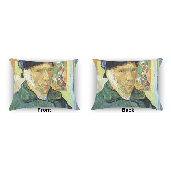 Van Gogh's Self Portrait with Bandaged Ear Outdoor Rectangular Throw Pillow (Front and Back)