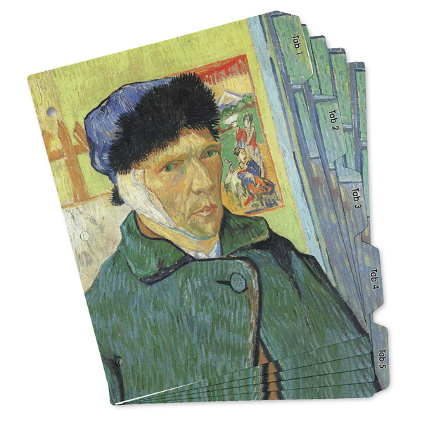 Custom Van Gogh's Self Portrait with Bandaged Ear Binder Tab Divider - Set of 5