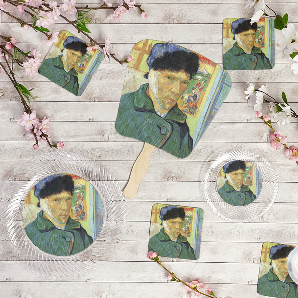 Van Gogh's Self Portrait with Bandaged Ear Party Supplies Combination Image - All items - Plates, Coasters, Fans