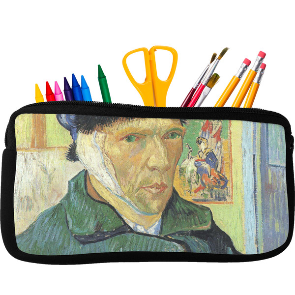 Custom Van Gogh's Self Portrait with Bandaged Ear Neoprene Pencil Case - Small