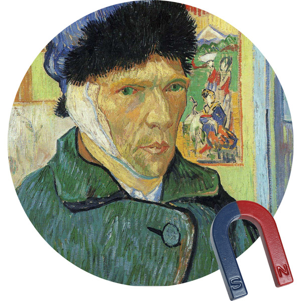 Custom Van Gogh's Self Portrait with Bandaged Ear Round Fridge Magnet