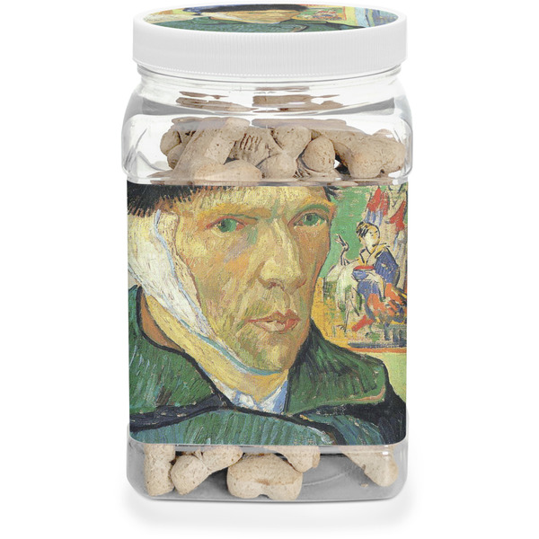 Custom Van Gogh's Self Portrait with Bandaged Ear Dog Treat Jar