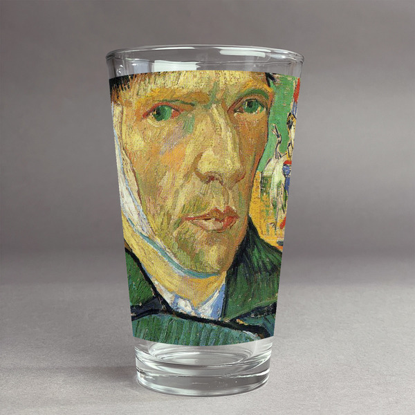 Custom Van Gogh's Self Portrait with Bandaged Ear Pint Glass - Full Print