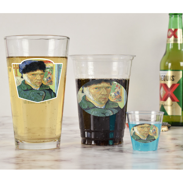 Van Gogh's Self Portrait with Bandaged Ear Pint Glass - Two Content - In Context