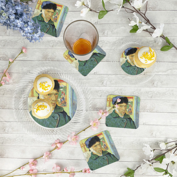 Van Gogh's Self Portrait with Bandaged Ear Plastic Party Appetizer & Dessert Plates - In Context