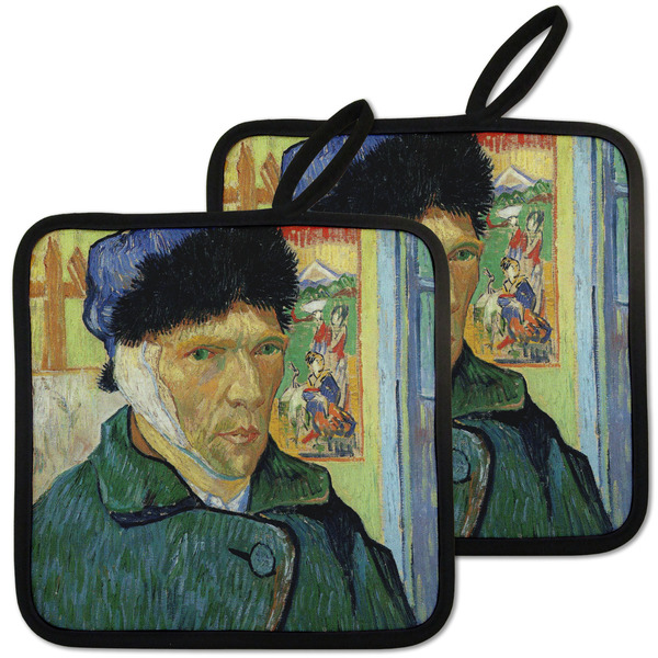 Custom Van Gogh's Self Portrait with Bandaged Ear Pot Holders - Set of 2