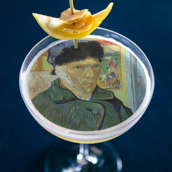 Van Gogh's Self Portrait with Bandaged Ear Printed Drink Topper - XLarge - In Context