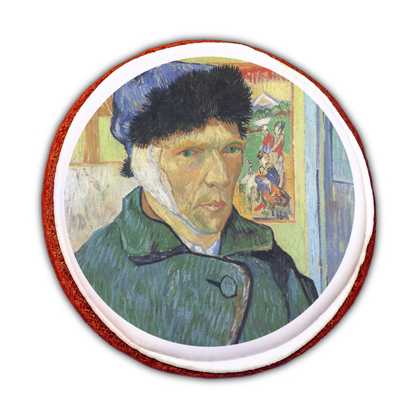 Van Gogh's Self Portrait with Bandaged Ear Printed Icing Circle - Medium - On Cookie