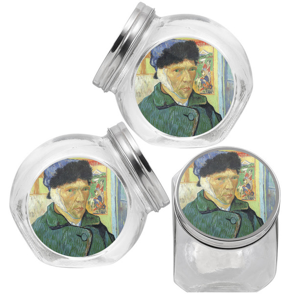 Van Gogh's Self Portrait with Bandaged Ear Puppy Treat Jar - Top Left Right