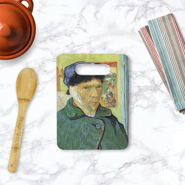 Van Gogh's Self Portrait with Bandaged Ear Rectangle Trivet with Handle - LIFESTYLE