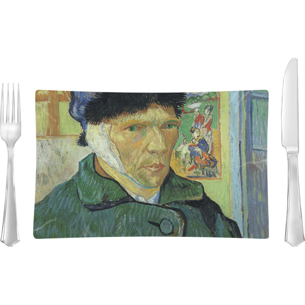 Custom Van Gogh's Self Portrait with Bandaged Ear Glass Rectangular Lunch / Dinner Plate