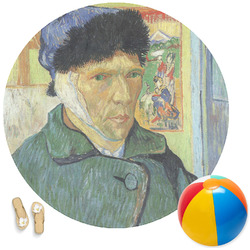 Van Gogh's Self Portrait with Bandaged Ear Round Beach Towel