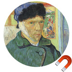 Van Gogh's Self Portrait with Bandaged Ear Round Car Magnet - 10"