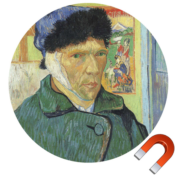 Custom Van Gogh's Self Portrait with Bandaged Ear Round Car Magnet - 10"