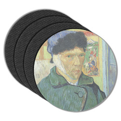 Van Gogh's Self Portrait with Bandaged Ear Round Rubber Backed Coasters - Set of 4