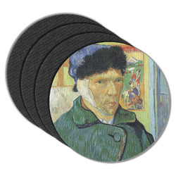 Van Gogh's Self Portrait with Bandaged Ear Round Rubber Backed Coasters - Set of 4