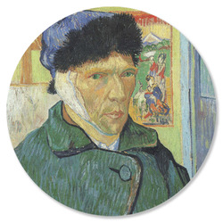 Van Gogh's Self Portrait with Bandaged Ear Round Rubber Backed Coaster