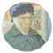 Van Gogh's Self Portrait with Bandaged Ear Round Coaster Rubber Back - Single