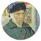 Van Gogh's Self Portrait with Bandaged Ear Round Rubber Backed Coaster