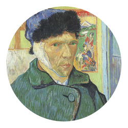 Van Gogh's Self Portrait with Bandaged Ear Round Decal - Medium