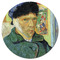 Van Gogh's Self Portrait with Bandaged Ear Round Fridge Magnet - FRONT