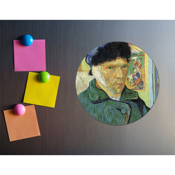 Van Gogh's Self Portrait with Bandaged Ear Round Fridge Magnet - LIFESTYLE