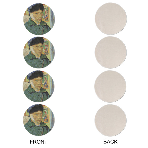 Van Gogh's Self Portrait with Bandaged Ear Round Linen Placemats - APPROVAL Set of 4 (single sided)