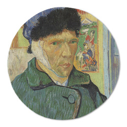 Van Gogh's Self Portrait with Bandaged Ear Round Linen Placemat - Single Sided