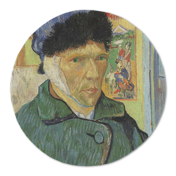Custom Van Gogh's Self Portrait with Bandaged Ear Round Linen Placemat