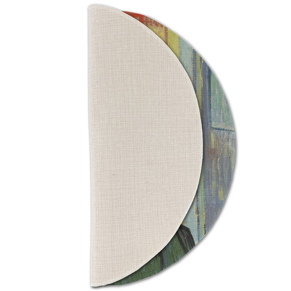 Van Gogh's Self Portrait with Bandaged Ear Round Linen Placemats - HALF FOLDED (single sided)