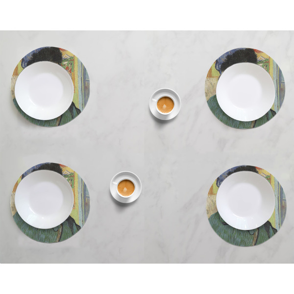 Van Gogh's Self Portrait with Bandaged Ear Round Linen Placemats - LIFESTYLE (set of 4)