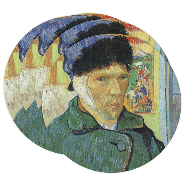 Custom Van Gogh's Self Portrait with Bandaged Ear Round Paper Coasters