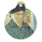 Van Gogh's Self Portrait with Bandaged Ear Round Pet ID Tag - Large - Front View