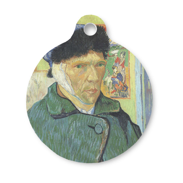 Custom Van Gogh's Self Portrait with Bandaged Ear Round Pet ID Tag - Small