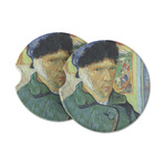 Van Gogh's Self Portrait with Bandaged Ear Sandstone Car Coasters - Set of 2