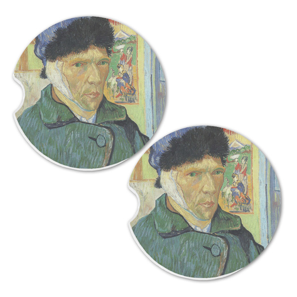 Van Gogh's Self Portrait with Bandaged Ear Sandstone Car Coasters - Set of 2
