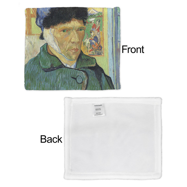 Van Gogh's Self Portrait with Bandaged Ear Security Blanket - Front & White Back View